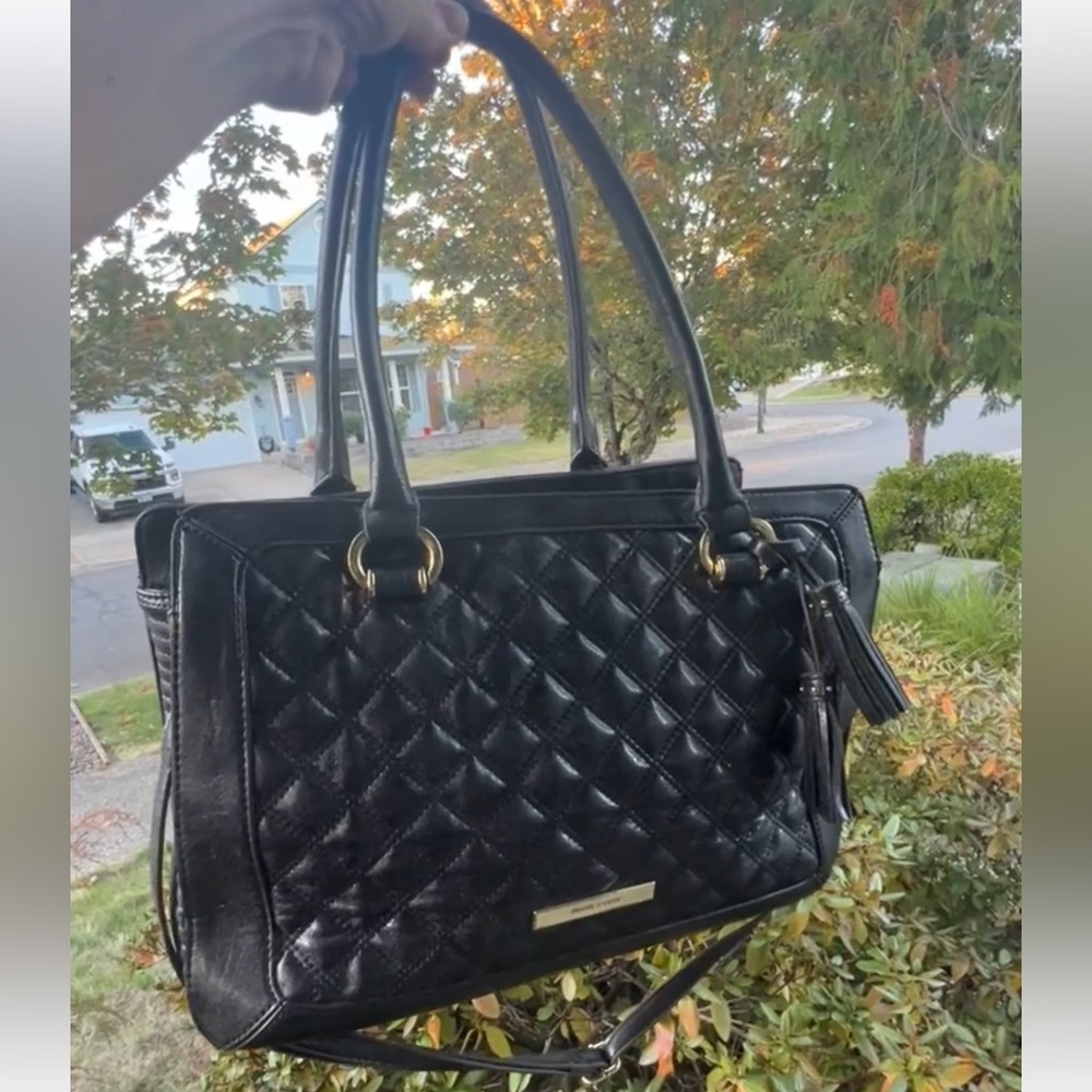 Anne Klein Elegant Black Quilted Handbag